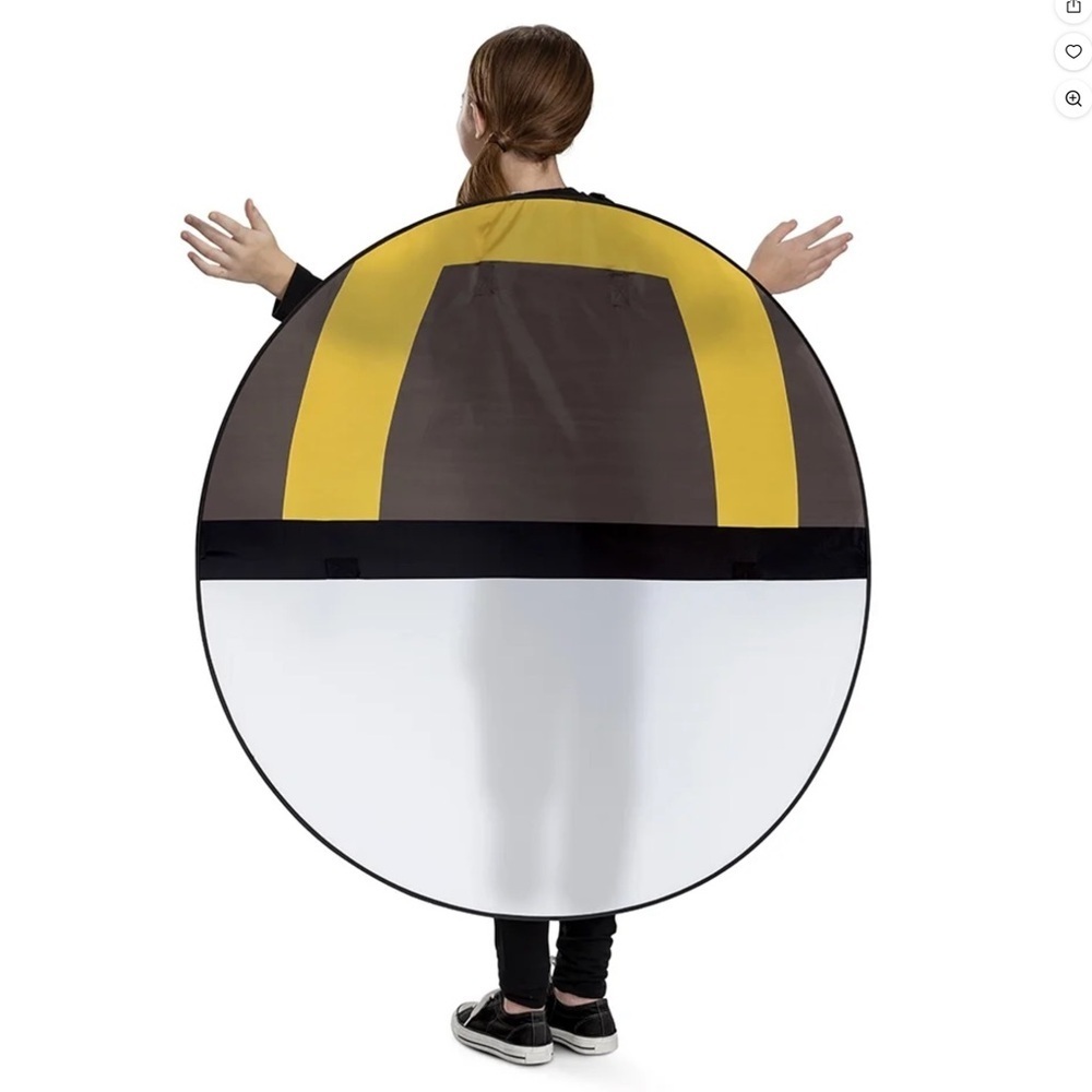 Pokémon Ultra Ball Pop Out Costume Ages 8+ Black White Yellow - Picture 4 of 16